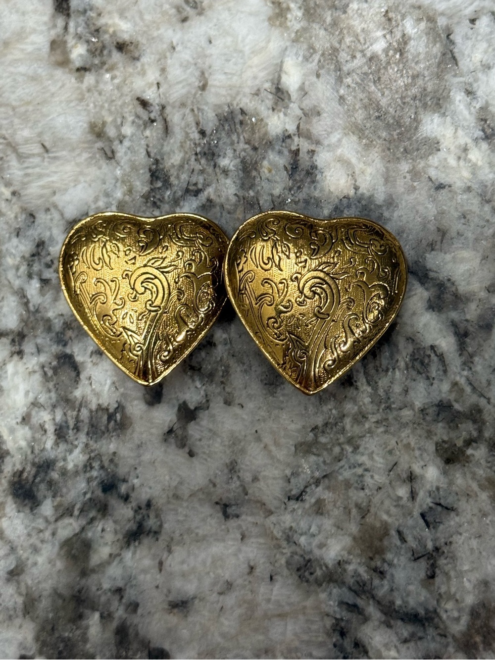 Vtg Golden Yves Saint Laurent Clip On Earrings
